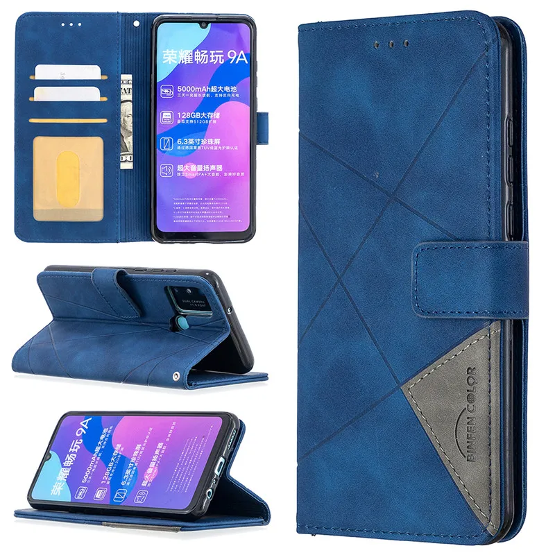 Honor9A Luxury Leather Phone Case On For Huawei Honor 9A 10 9X Lite 8A 8S 9S 9C 9XLite 10Lite 9X Global Wallet Flip Cover Coque
