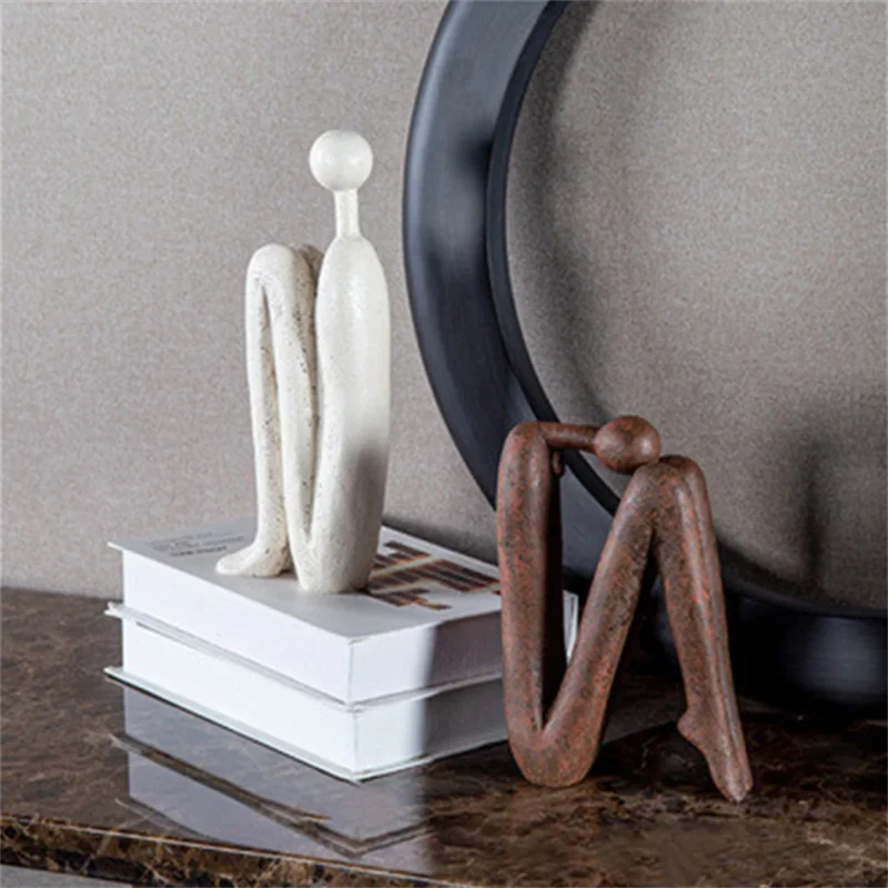 

Resin Geometry Abstraction Figure Bookshelf Figurines Bookshelf Statue LivingRoom Desktop Decoration Home Decor Crafts Sculpture