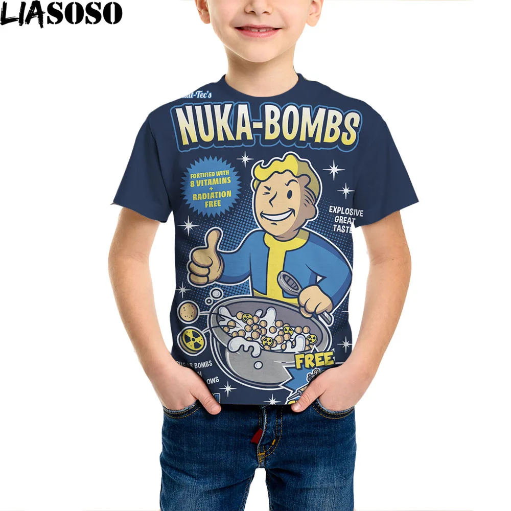 

LIASOSO Game Anime Fallout Kids Children T-Shirts Harajuku Short Sleeve T Shirt Men Women 3D Print Harajuku Child Tops Tee Shirt