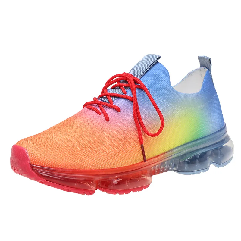 

Ladies Lightweight Sports Shoes Spring Color Matching Mesh Lace Ladies Casual Shoes New Flat Breathable Sports Vulcanized Shoes