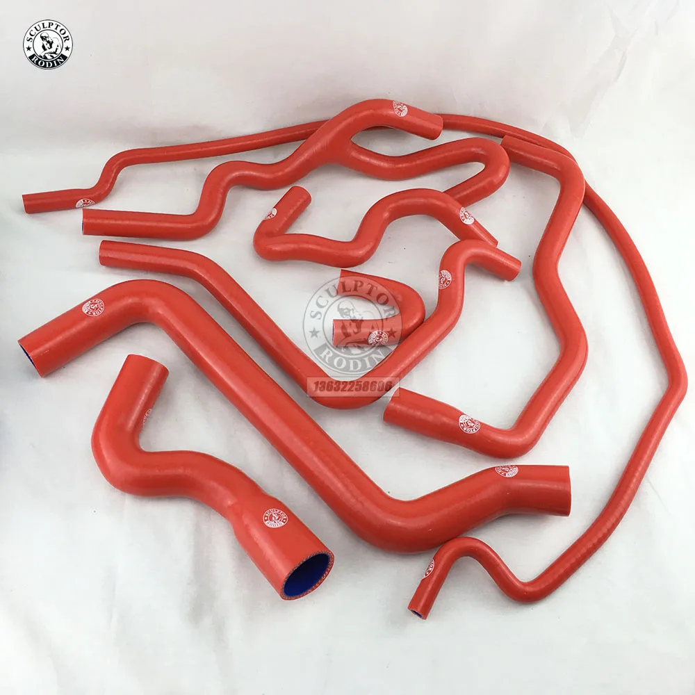 Комплект силиконовых шлангов радиатора для Saab 9 5 1999 2001 (8 шт.) красный/синий/черный|