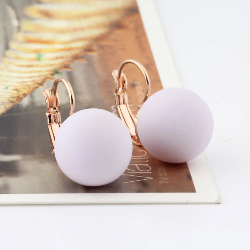 

New Fashion Dangle Earring 14mm Round Sweet Candy Color Earrings For Women Cute Jewelry Unusual earrings