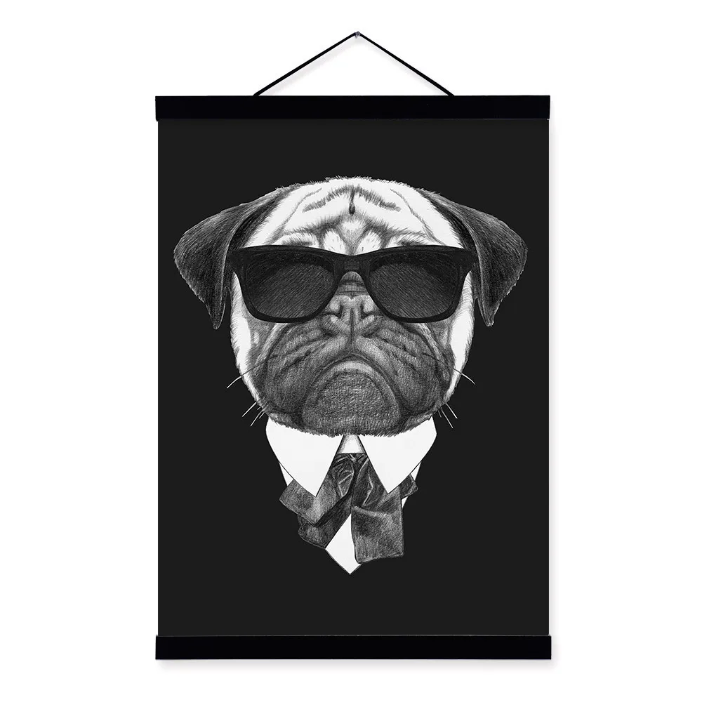 

2021 Decorative painting Mafia cat dog black and white abstract wall art Cool animal background wall room decor 50*70cm 21x30cm