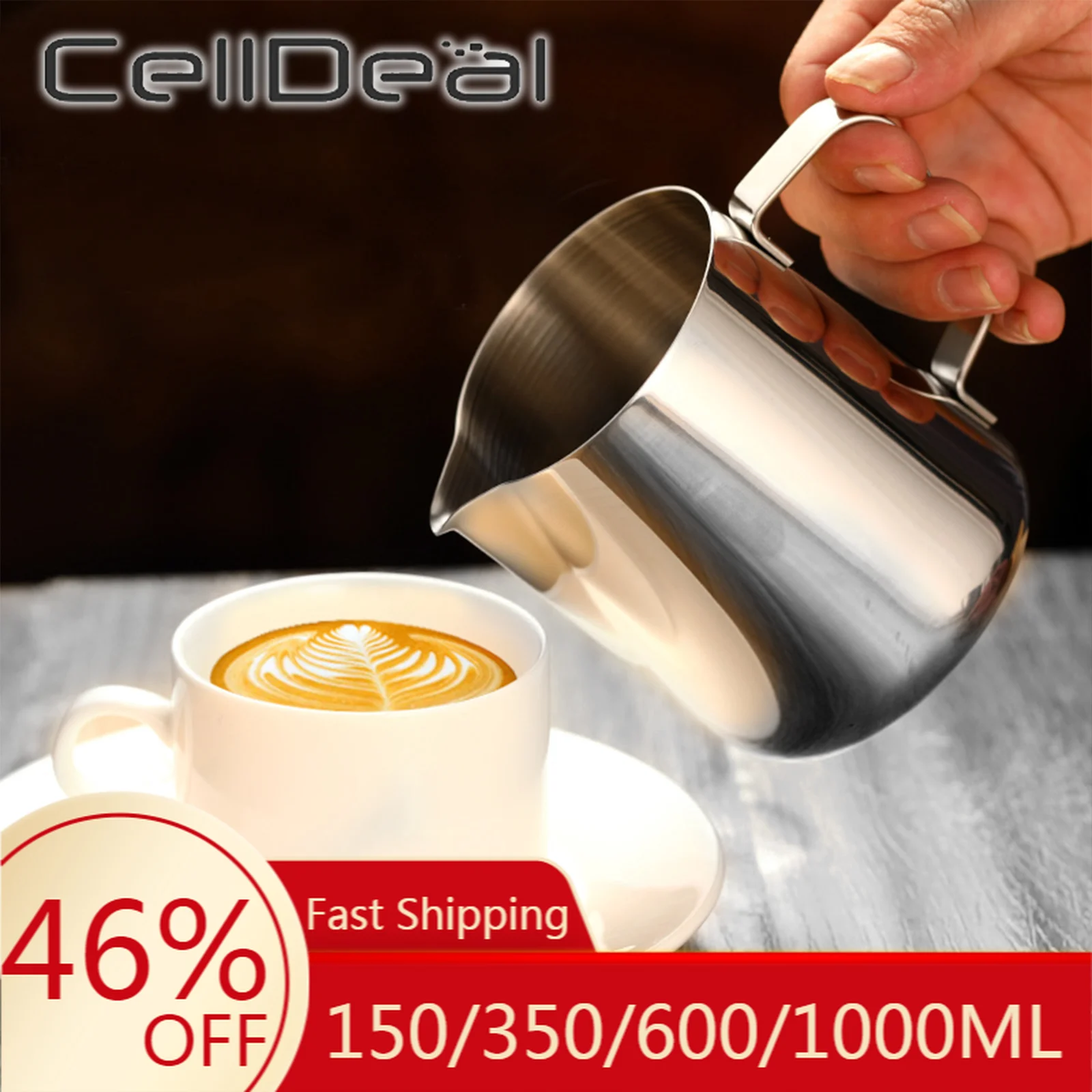 Кувшин для взбивания вспениваемого крема CellDeal кувшин кофе эспрессо баристы