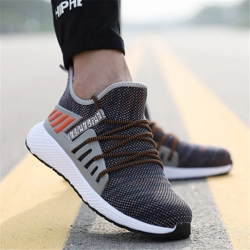 

Work Shoes Men Steel Toe Stab Breathable Light Elastic Proof Construction Safety Shoes Men's Wear-resistant Insulating Shoes