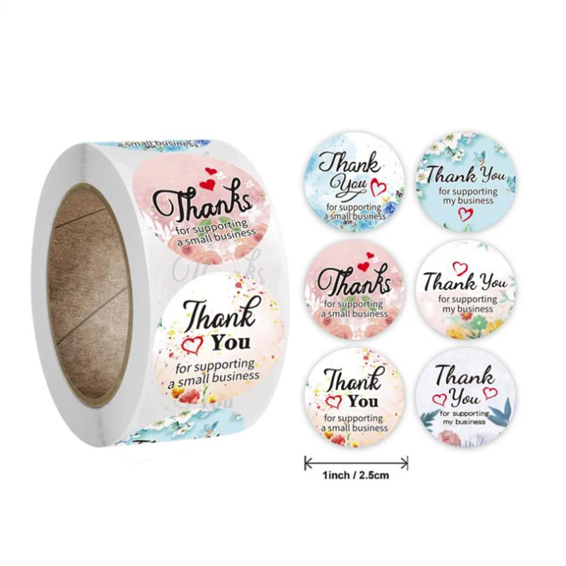 

500PCS Small Fresh Labels Thank You Sticker Sealing Colorful Paper Stickers Stationery & Office Supply Decoration Scrapbooking