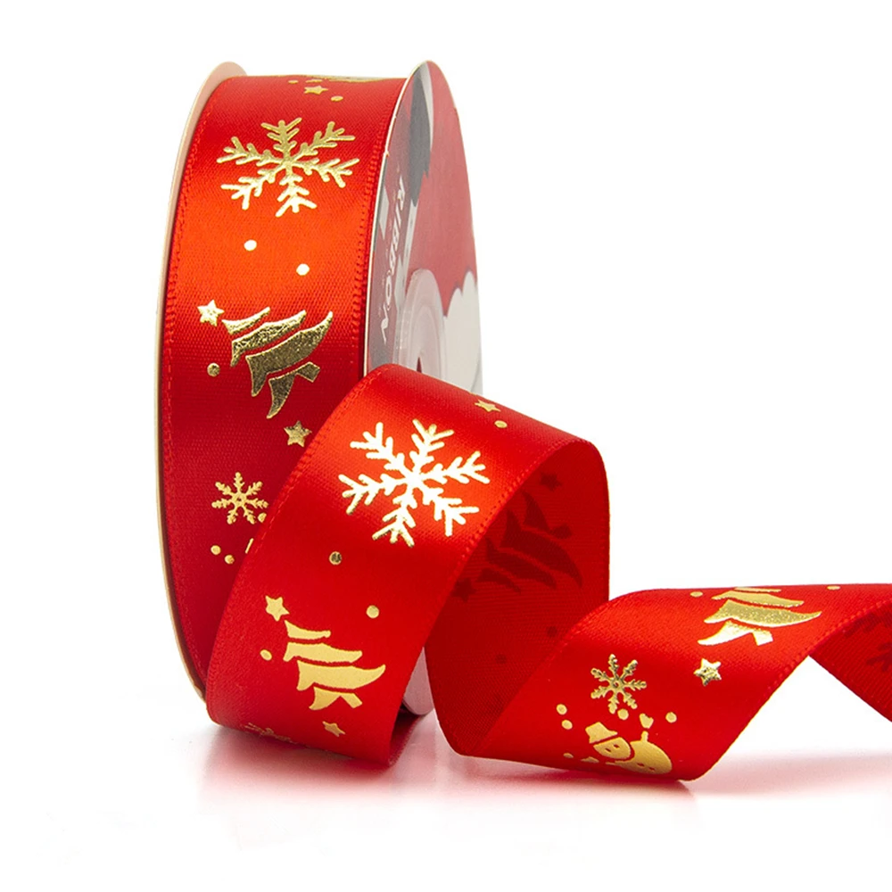 Рождественская серия 25 мм 5 ярдов подарочная упаковочная лента галстук-бабочка