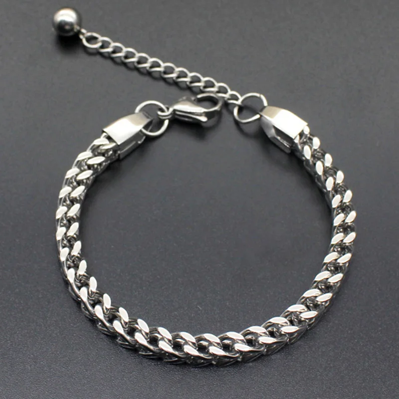 Мужской браслет из нержавеющей стали черный с подвесками аксессуары для мужчин