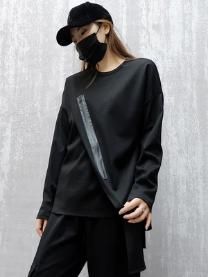 

Large size early spring in Europe and the United States irregular patchwork jacket casual personality loose womens clothing