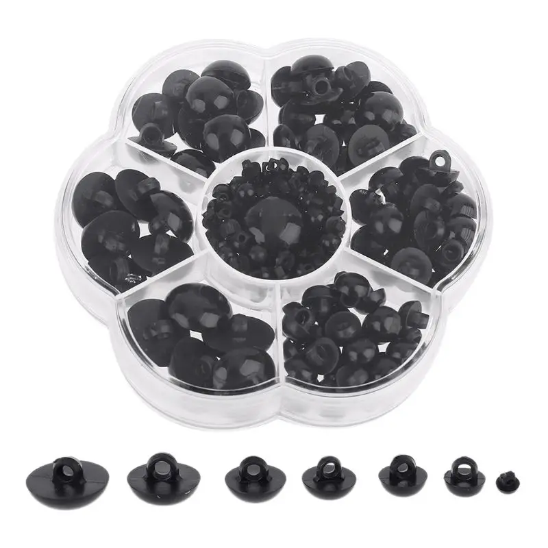 

182 Pcs 6-17mm Black Plastic Crafts Safety Eyes for teddy bear Soft Dolls Toy Animal Doll Felting Amigurumi DIY