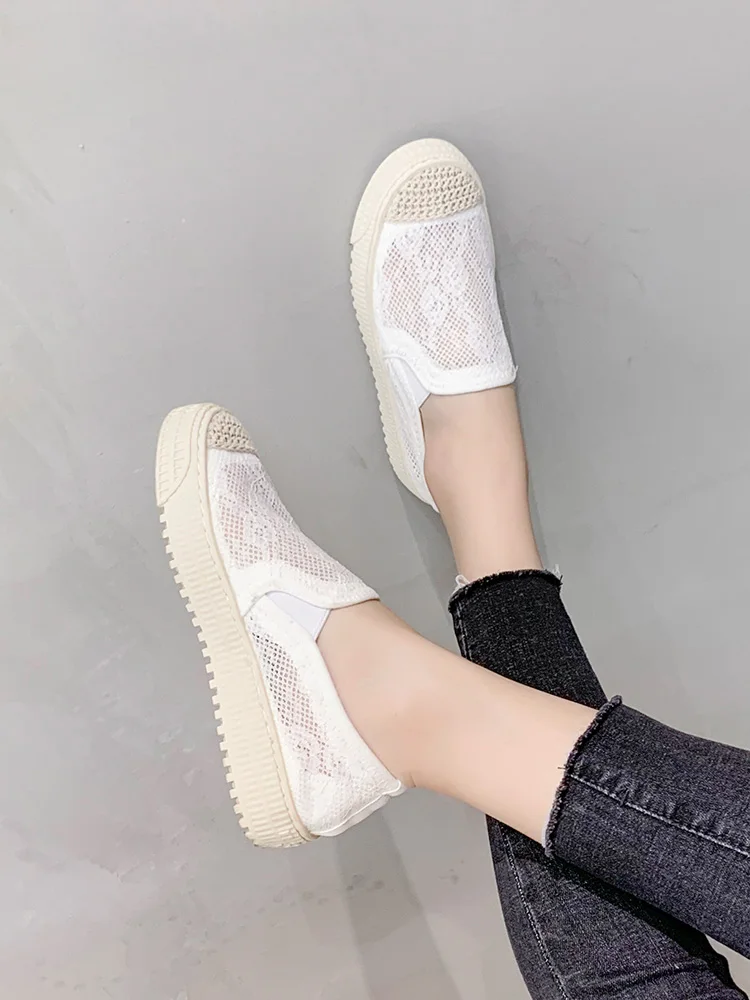 Женская обувь на плоской подошве в рыбацком стиле Новинка лета 2019 Льняная