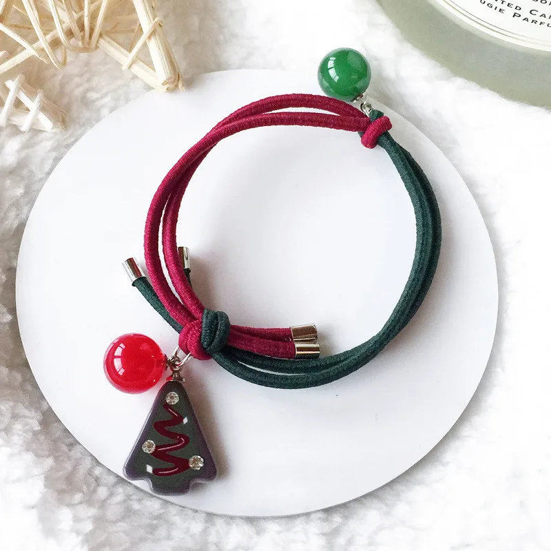 Корейская эластичная резинка для волос милые Мультяшные рождественские детские