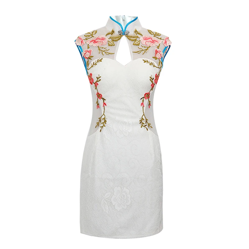 

Новинка весна-лето улучшенные облегающие Короткие вышитые сексуальные женские элегантные в китайском стиле Бесплатная доставка