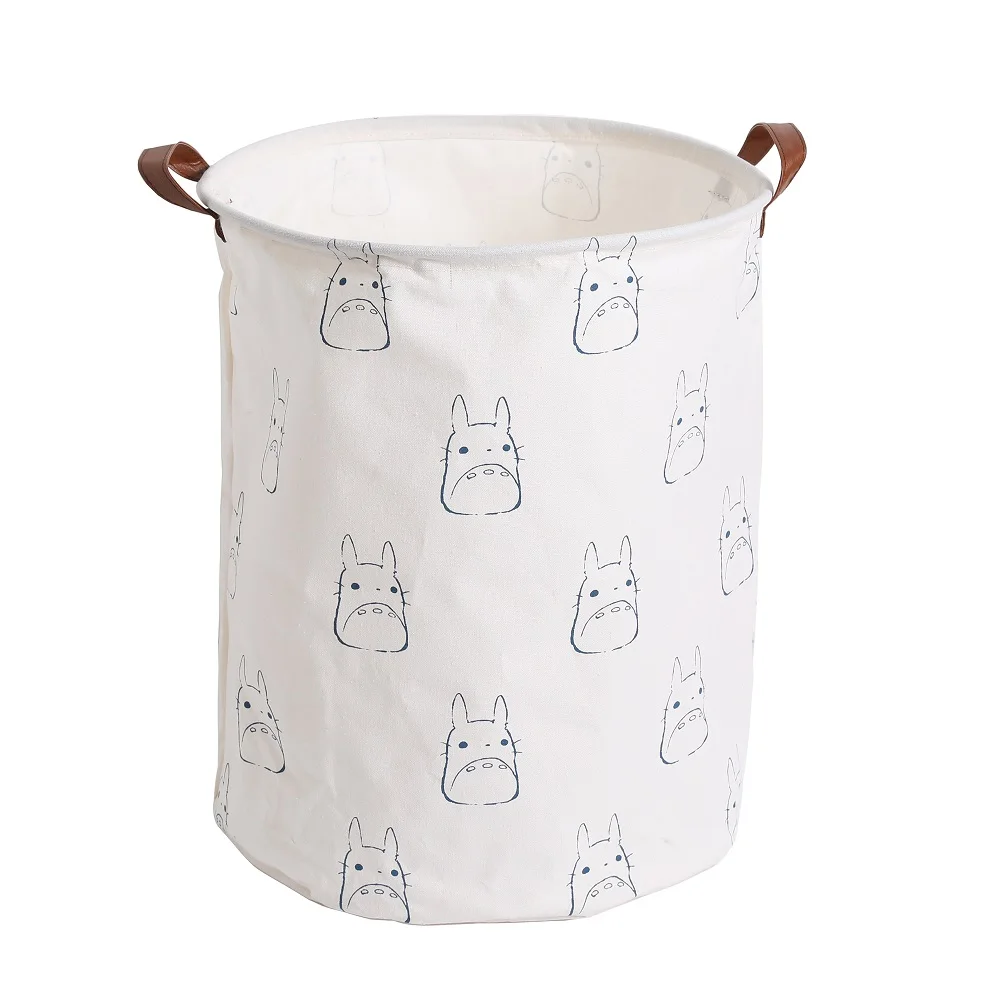 Totoro Складная парусиновая корзина для белья для книг, игрушек, одежды складные кубики корзина для хранения, большая корзина с крышкой для стирки корзина
