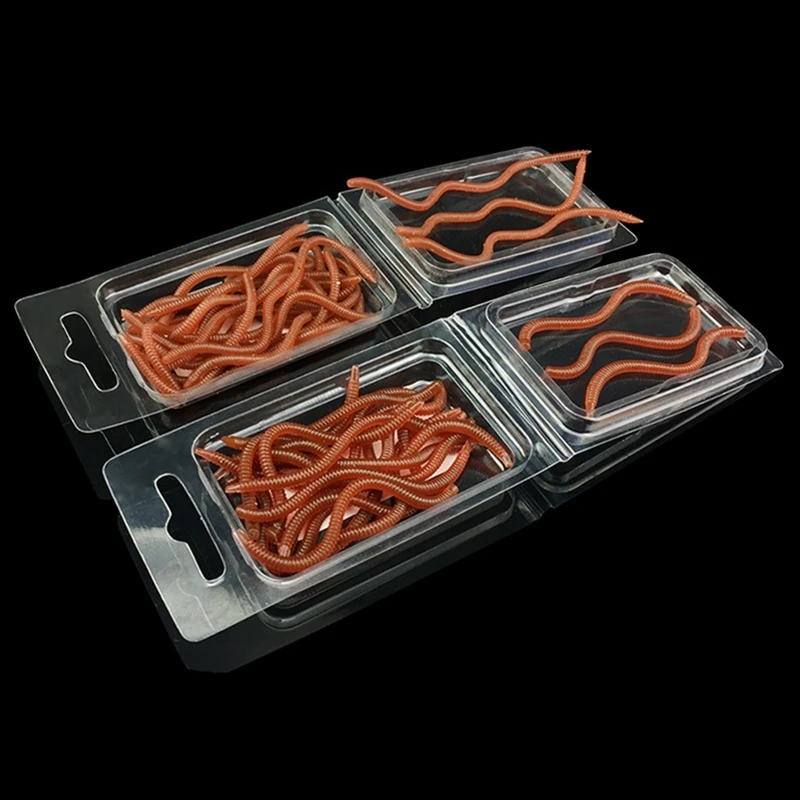 20 шт Моделирование дождевых красный Темно Красный черви искусственные