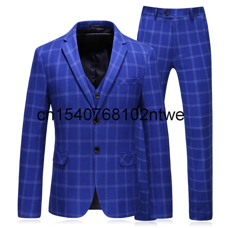 

Мужской костюм, Большой мужской костюм из трех предметов, деловой повседневный костюм, мужская мода