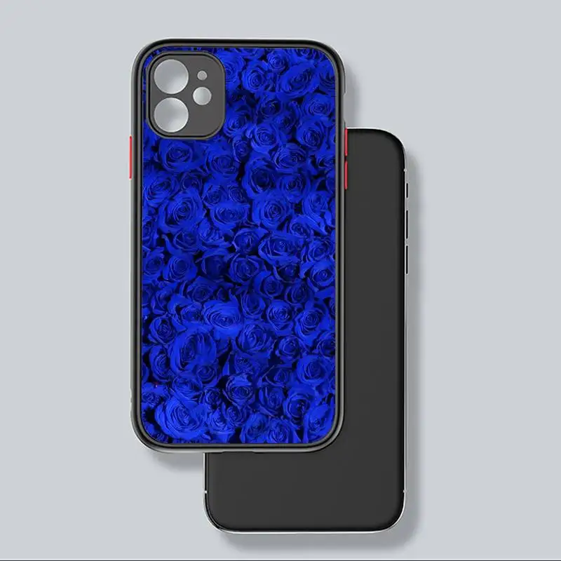 

Blue rose Phone Case For iphone 12 11 8 7 plus mini x xs xr pro max matte transparent cover