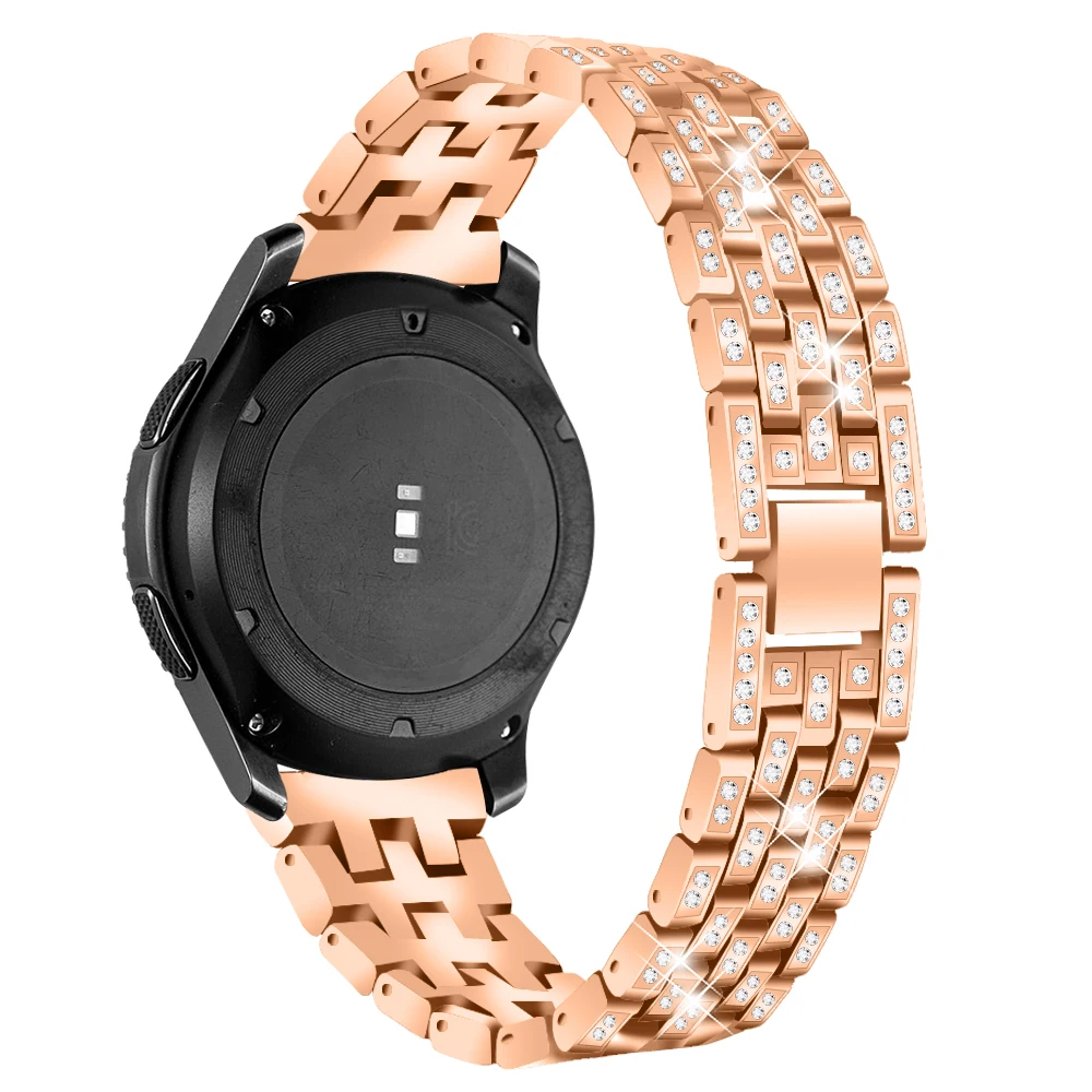 Rose Golden Ремешок для часов из нержавеющей стали для Xiaomi Huaimi Amazfit GTR GTS Stratos, роскошный ремешок для часов Amazfit Bip Bit Youth Lite, часы - Цвет ремешка: Rose Golden