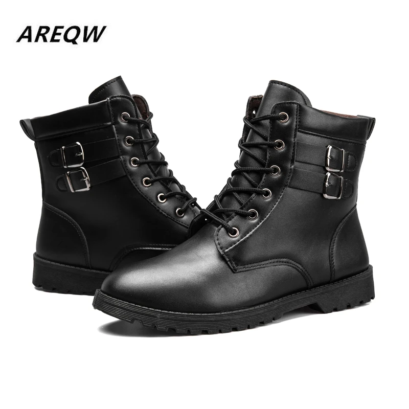 2019 г. Весенне осенние однотонные мужские повседневные ботинки на высоком каблуке