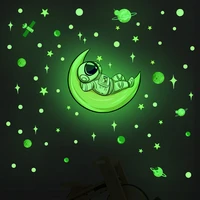 luminous star and moon wall stickers for kids baby room bedroom ceiling and wall decals wall diy decoration