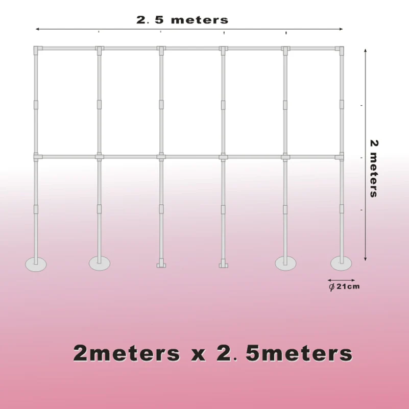 Квадратный держатель 2x2 метра для фоновых занавесок для дома и сада, свадебные украшения, вечерние принадлежности для мероприятий, подставка с шариковой аркой - Цвет: 2 x 2.5m