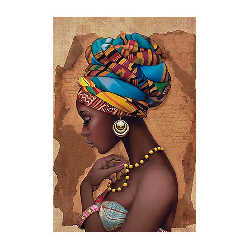 Портрет женщины Африки с высокой четкостью картина маслом на холсте без рамки