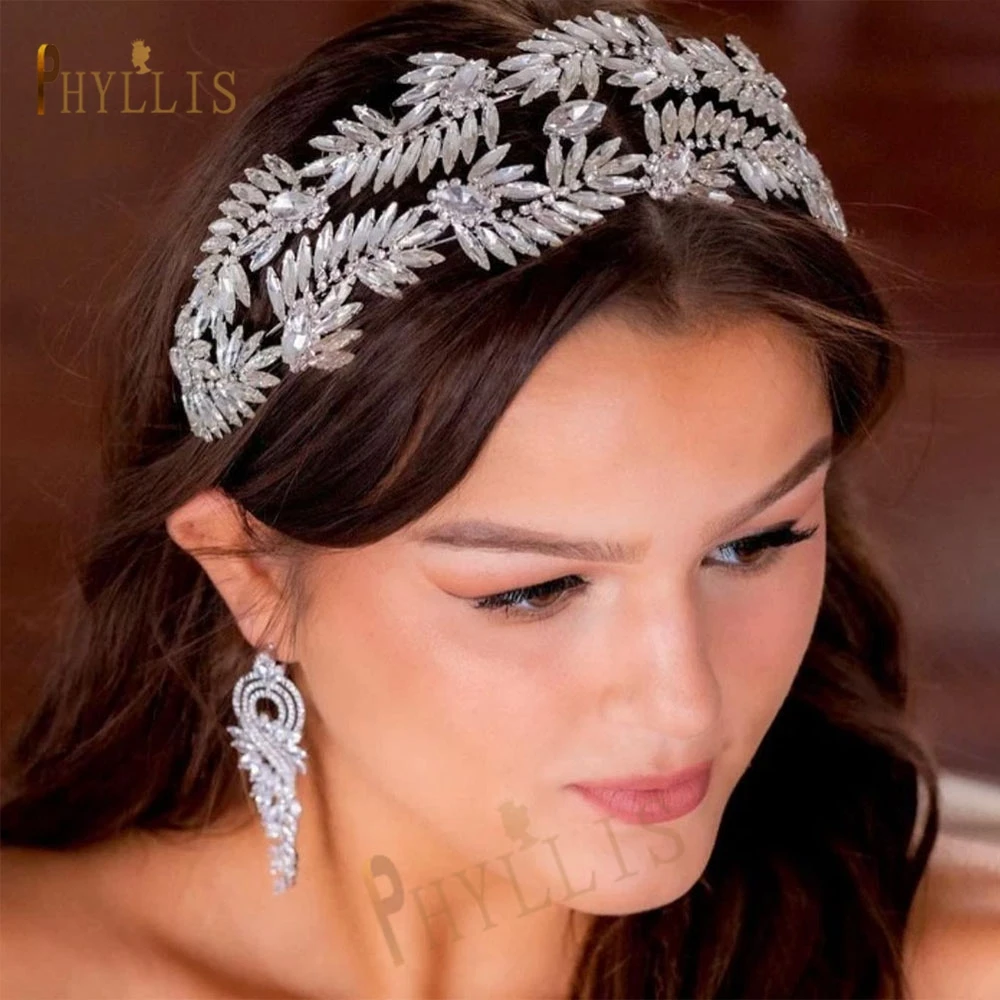 

A270 Luxury Rhinestone Bridal Headband Wedding Crown Hair Accessories Hair Jewelry for Women Tiaras Bridemaids Headpiece Diadem