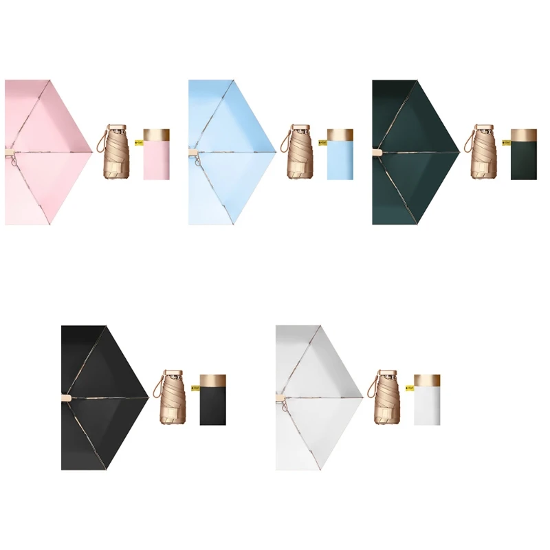 Маленький складной зонтик с 6 ребрами для путешествий портативный легкий от