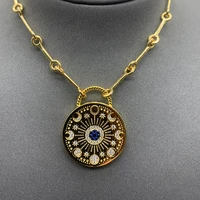 s925 sterling silver embellished sun and moon medal adjustable golden color necklace girls roma series for women gift jewelry