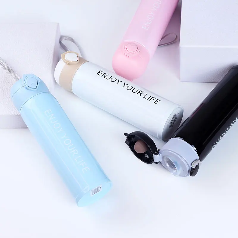 Портативный термос наслаждайся жизнью для девочек/нержавеющая сталь мальчиков