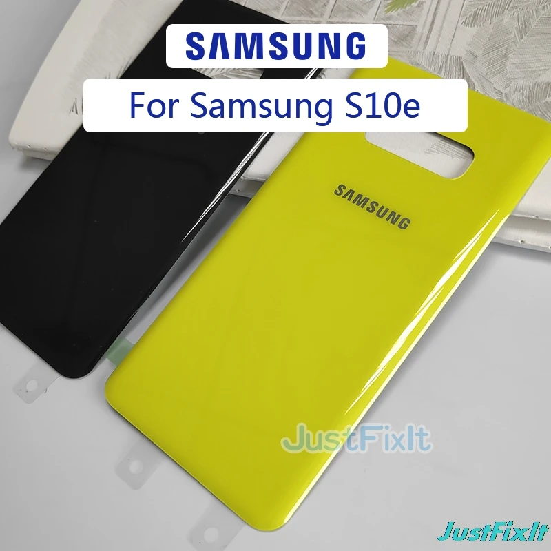Для SAMSUNG Galaxy S10e G970 G970F Задняя крышка батареи Дверь стеклянная корпуса чехол замена