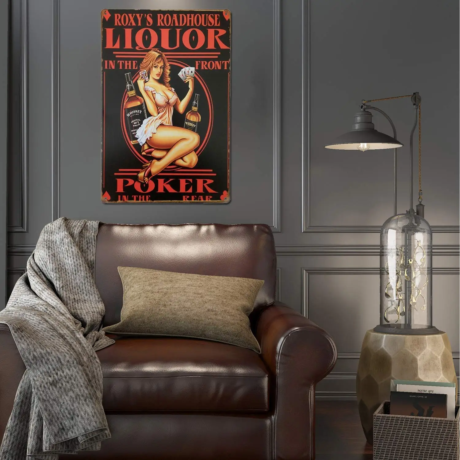 Металлическая жестяная вывеска для напитков винтажная металлическая виски дома