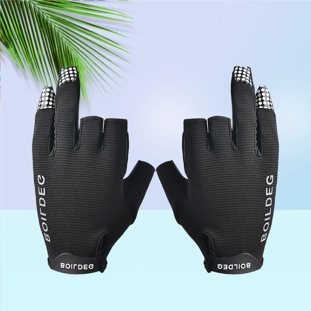 

1 Pair 3 Cut Fingers Fishing Skidproof Sun Protection Fishing Tackle for Fly Fishing Ice Fishing Riding Cycling