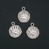 10pcslot 17x20mm antique silver plated wolf bear dog paw charms animals pendants for diy jewelry creation bulk items wholesale