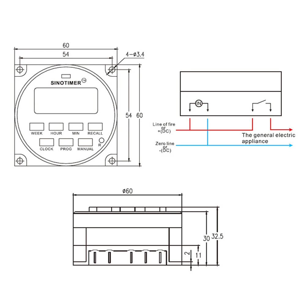 DC 12V LCD экран умный цифровой дисплей автоматическое светодиодное освещение