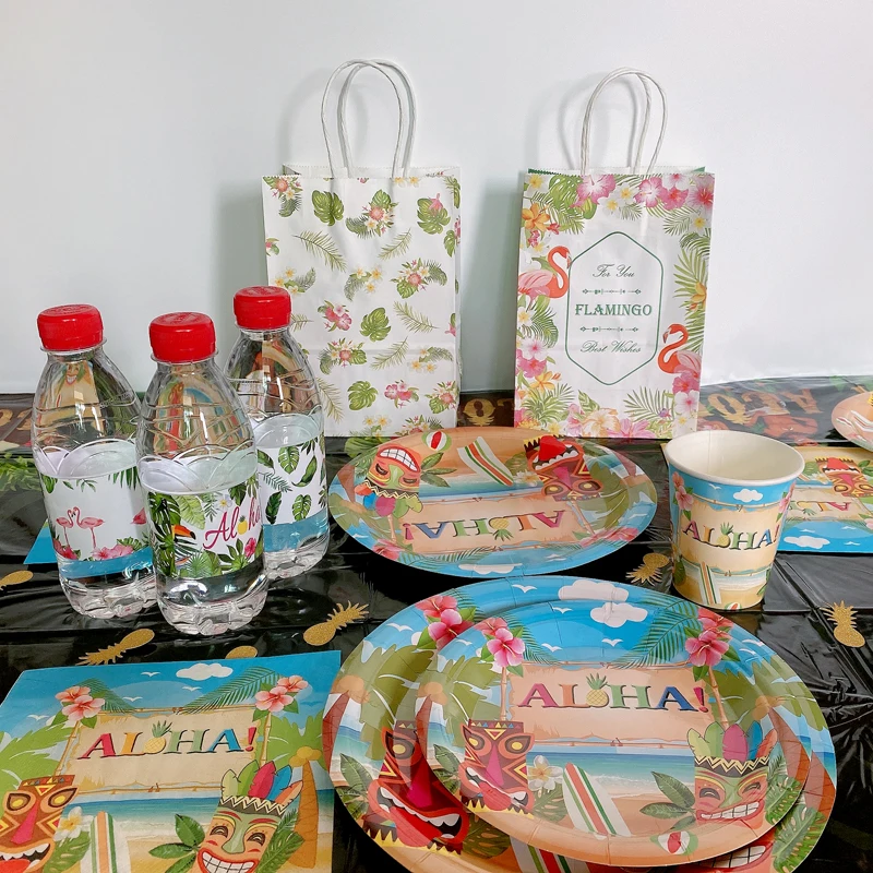 

Omilut Tropical Palm Leaf Disposable Tableware Hawaii Aloha Party Decor Holiday Summer Party Luau Aloha Party Supplies Decor