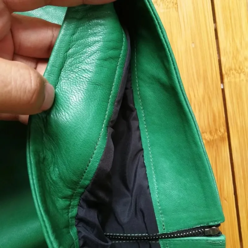 

Green Genuine Leather Skirt High Waisted Mini Skirts Women 2021 Casual Sexy Ladies A-Line Party Skirt Casual Streetwear Female