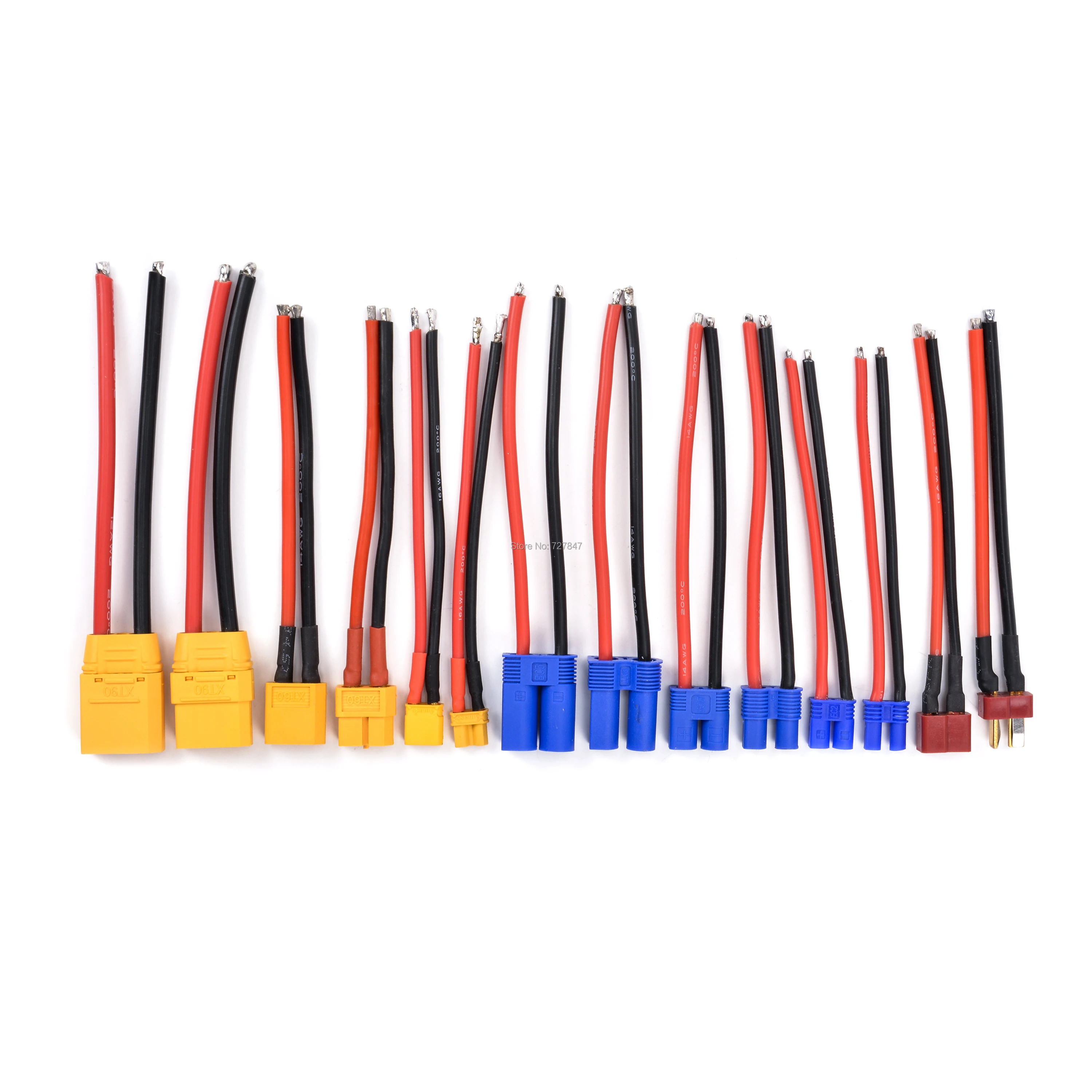 XT90 XT60 XT30 EC5 EC3 EC2 T разъем Штекерный/гнездовой силиконовый провод 12/14/16awg RC кабель