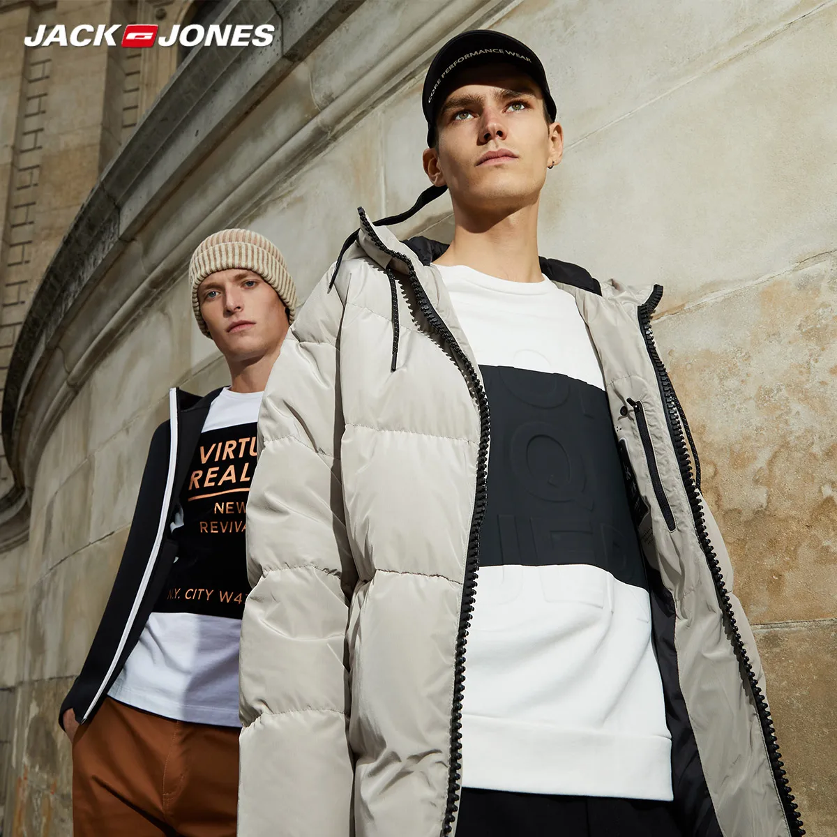 JackJones, мужская зимняя куртка-пуховик с капюшоном, мужская повседневная модная куртка,, брендовая новая мужская одежда 218312531