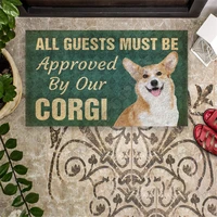 3d printed must be approved by our corgi doormat non slip door floor mats decor porch doormat 02