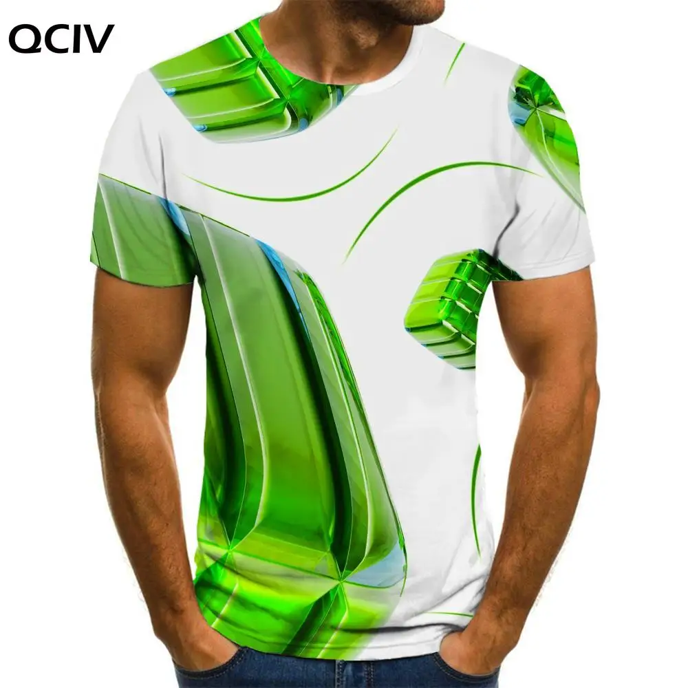 

QCIV Brand Geometry T-shirt Men Pattern Tshirts Casual Painting Anime Clothes Creativity T-shirts 3d Short Sleeve summer Cool