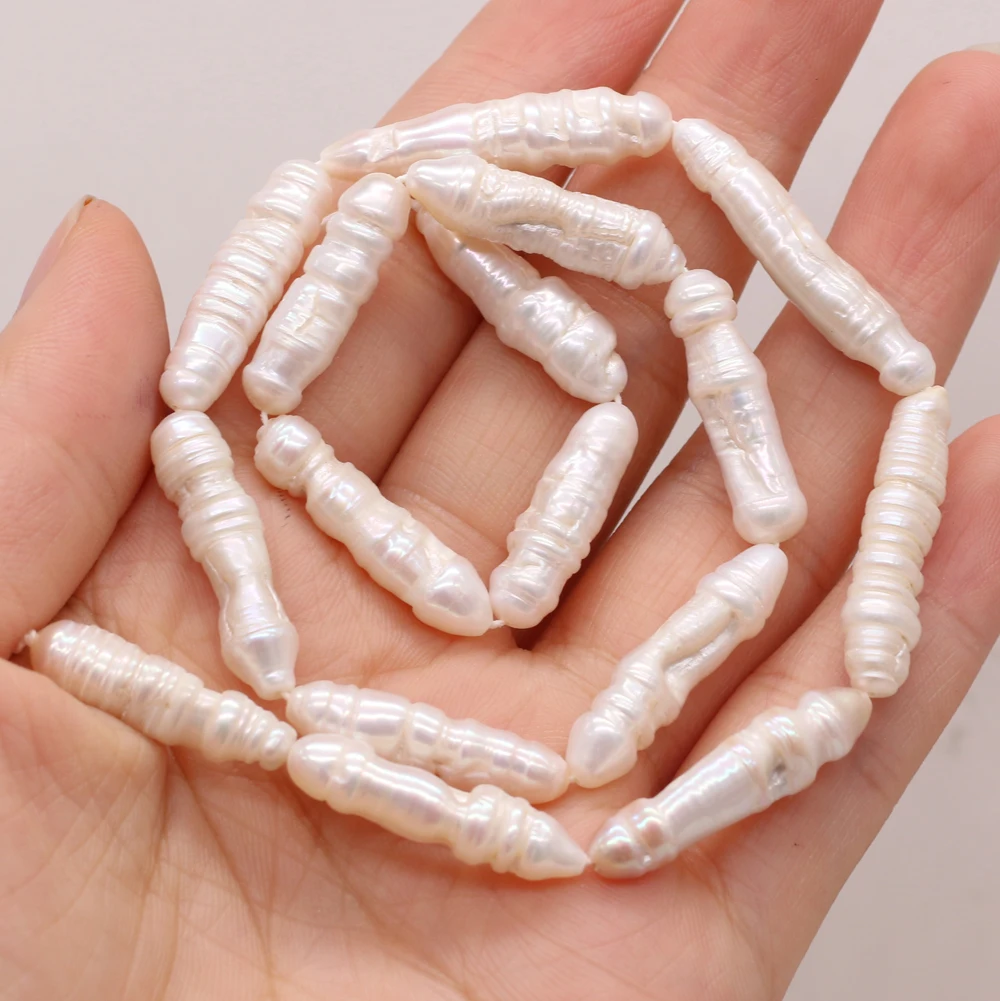 Hot Sale Natural Freshwater Long White Pearl Isolation Beads For Jewelry Making Bracelet Necklace Accessory Size 6x20-7x25mm