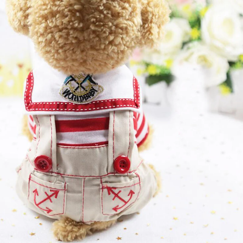 As picture Новая одежда для собак, костюмы для щенков и кошек, хлопковая клетчатая рубашка, джинсовый комбинезон, комбинезоны с четырьмя штанинами, цельная куртка, товары для животных - Цвет: As picture
