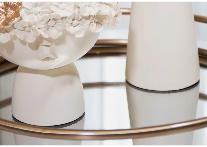 Nordic Creative Human Head Vase Sundries Storage Box Decorative Resin Vase Garden Sculpture Home Model Room Decoration Ornaments