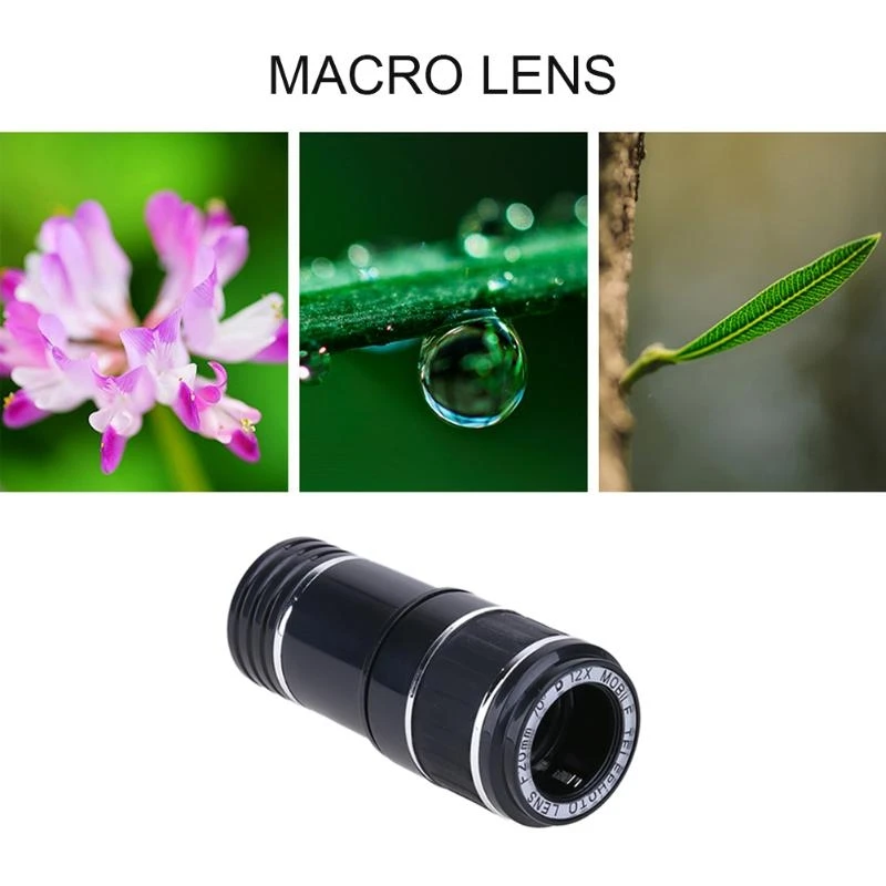 

Universal Mobile Phone Lens Camera Lens 12X Zoom Optical Zoom Telescope Lens with Clip
