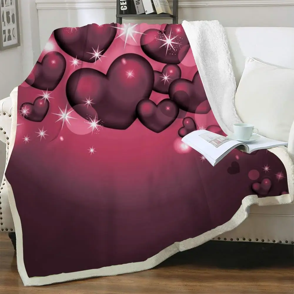 

NKNK Brank Love Blankets Couples Plush Throw Blanket Tanabata Bedding Throw Romantic Bedspread For Bed Sherpa Blanket Fashion