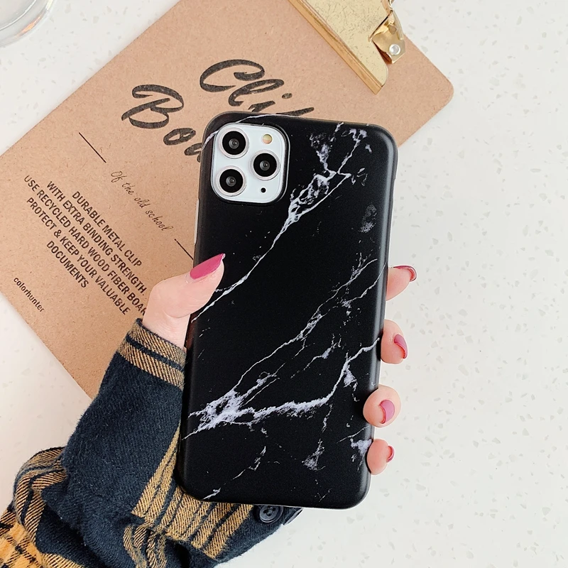 

Luxury Marble Matte Phone Case For iPhone 11 12 mini Pro Max XS X XR 7 8 6 6S Plus SE 2020 Shockproof Soft Silicone Cases Cover
