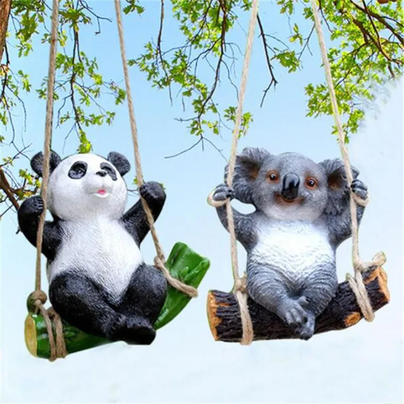 

Garden Decoration Simulation Koala Panda Outdoor Cartoon Swing Sculpture