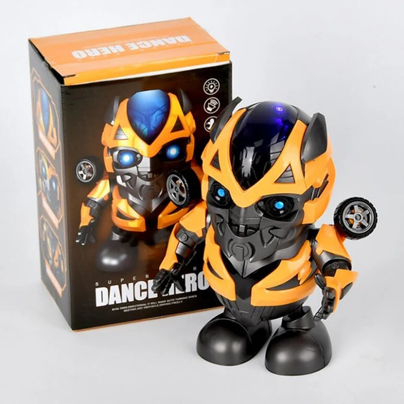 Bumblebee with box Marvel Новые горячие Мстители игрушки танцующий Железный человек робот с музыкальным фонариком Тони Старк электрическая фигурка игрушка для детей подарок - Цвет: Bumblebee with box