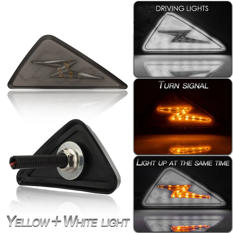 

LED Motorcycle Turning Signals Light Triangular Flush Mount Waterproof Easy Installation Turn Signal